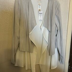 Chicos faux leather grey jacket